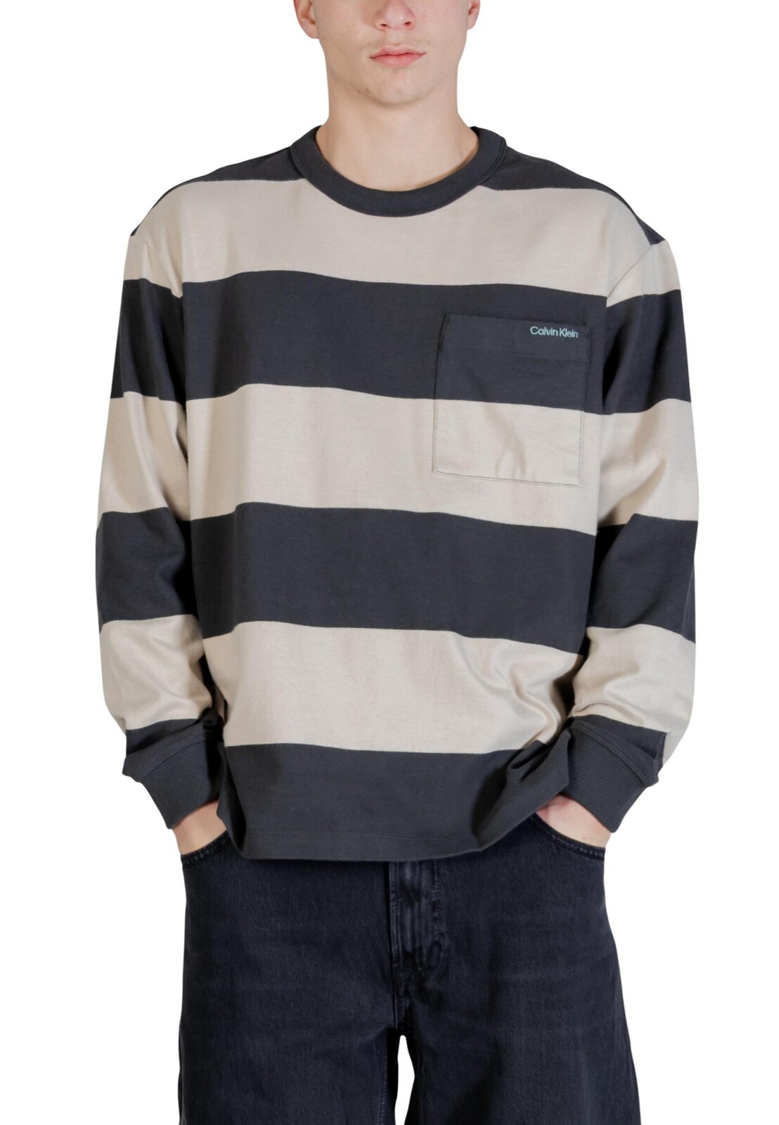 Calvin Klein pruhované tričko s dlhým rukávom