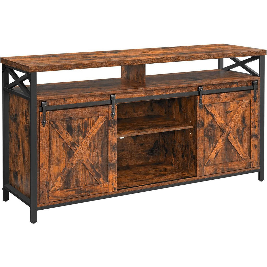 MID.YOU TV DIEL, čierna, tmavohnedá, 147/76/40 cm