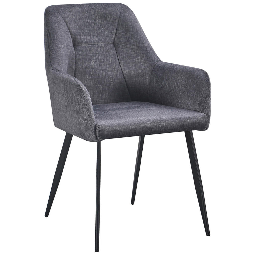 Carryhome STOLIČKA S PODRÚČKAMI, železo, tkaná textília, sivá, čierna