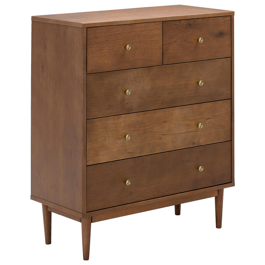 MID.YOU ŠIROKÁ KOMODA, dub, zlatá, farba vlašského orecha, 85/99/40 cm