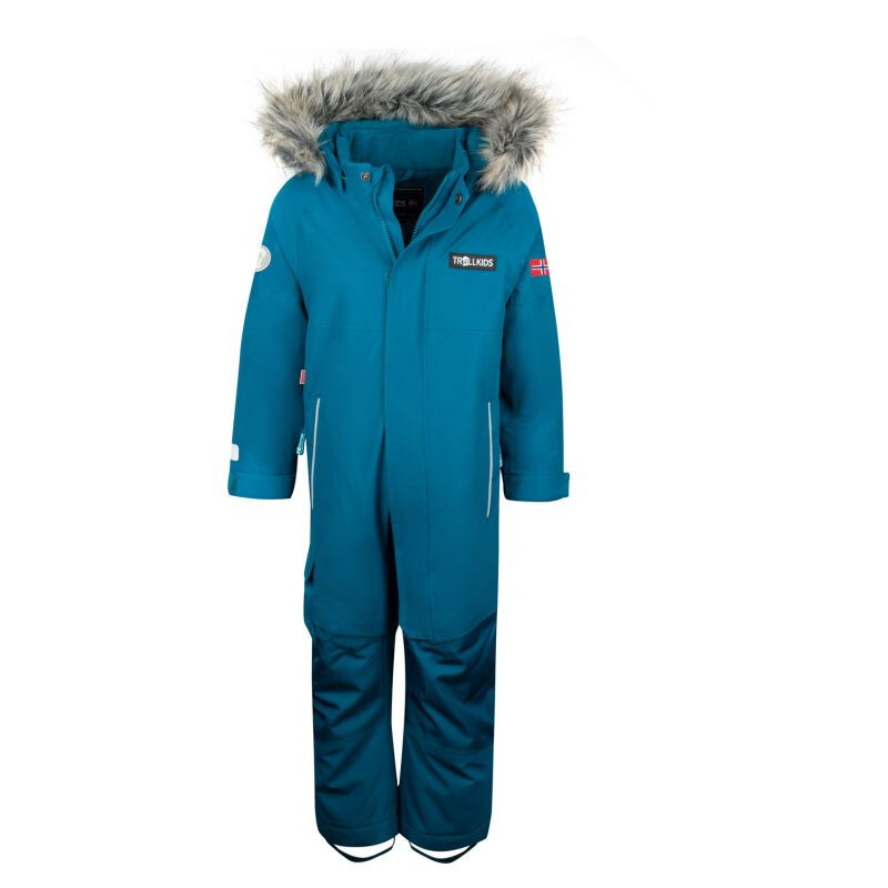 Detská kombinéza pre dievčatá/chlapcov Trollkids Kids Kirkenes Snowsuit nepremokavá modrá (387-174) 140