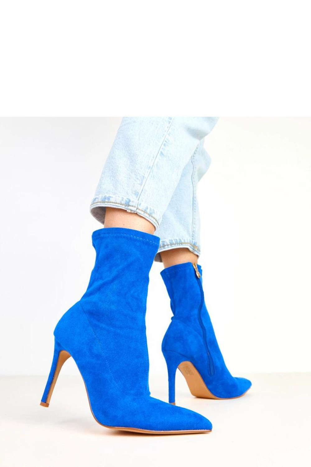 Dámske členkové čižmy na podpätku AX-121 Kráľovská modrá - COMER 37 Královská modř