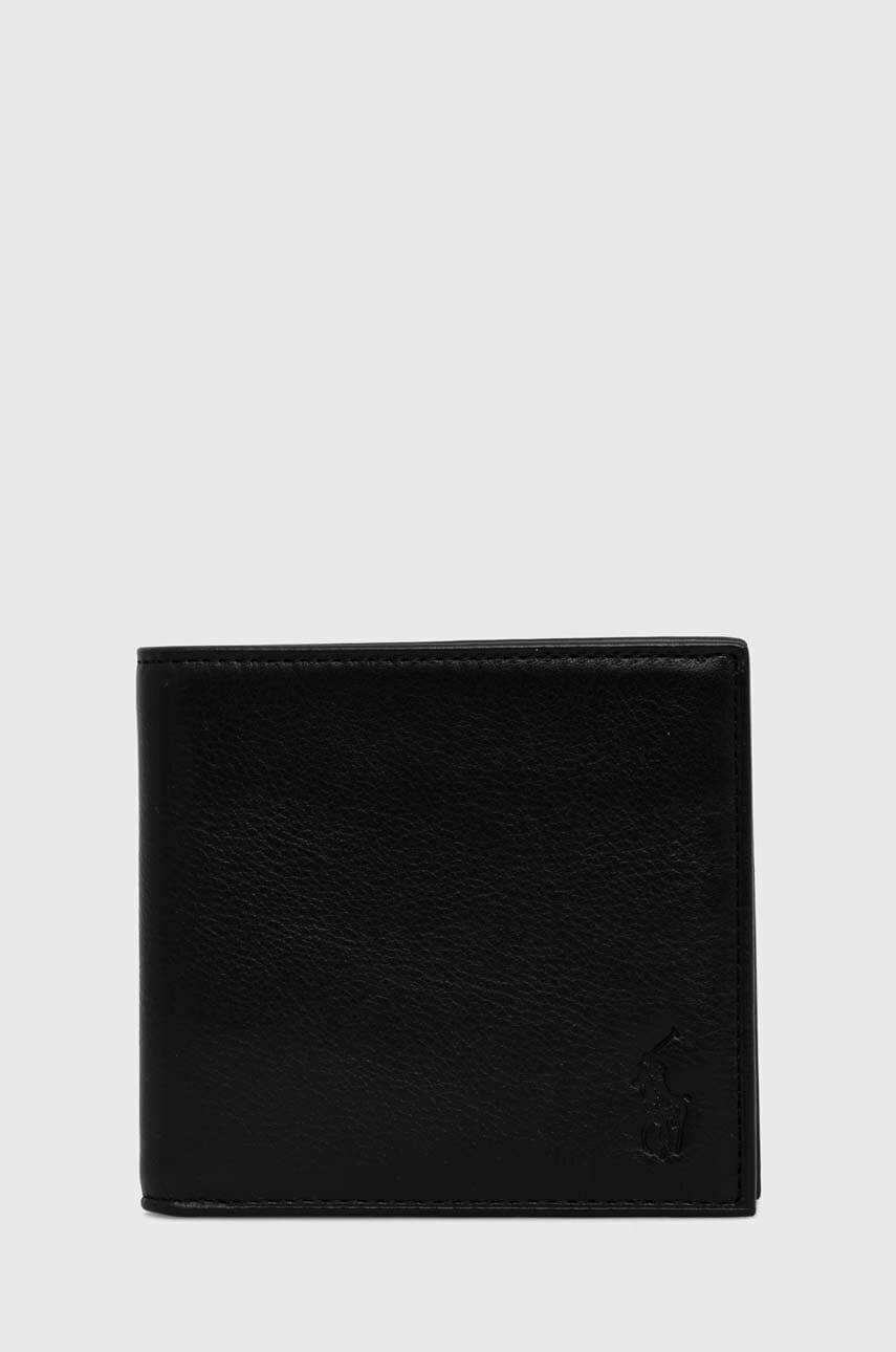 Kožená peňaženka Polo Ralph Lauren pánska, čierna farba, 405913723