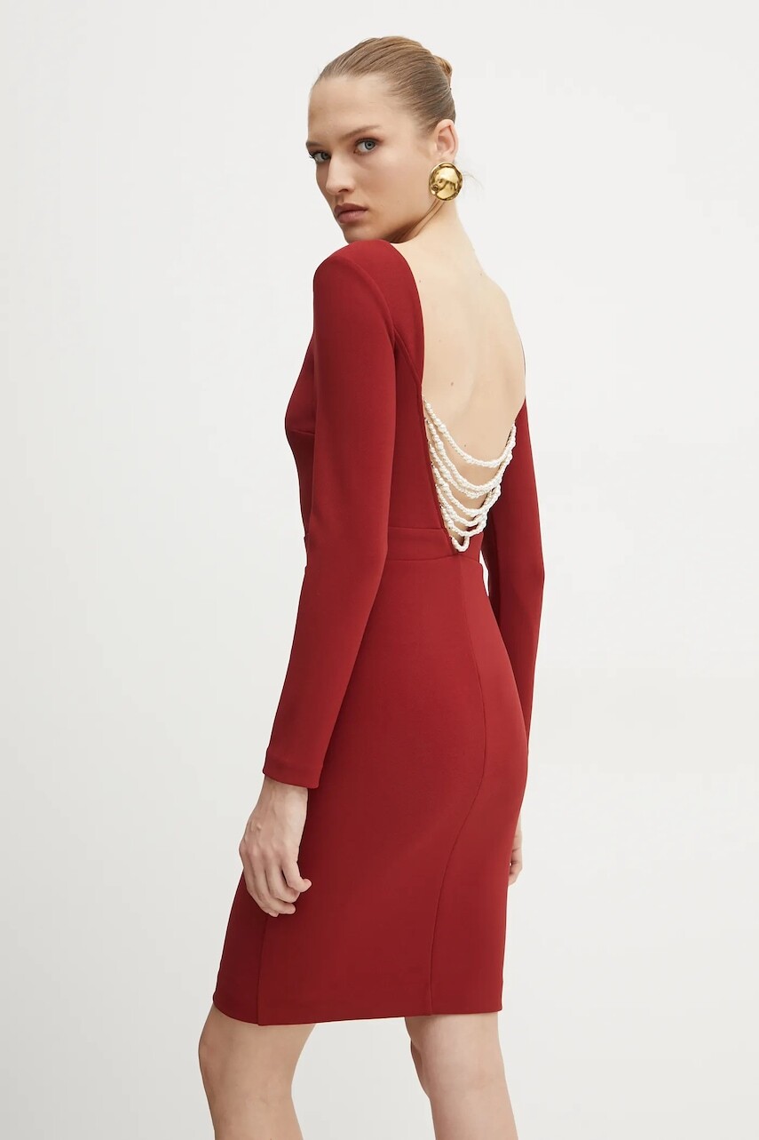 Šaty Marciano by Guess CELIA bordová farba, mini, rovný strih, 5RGK32 6869Z