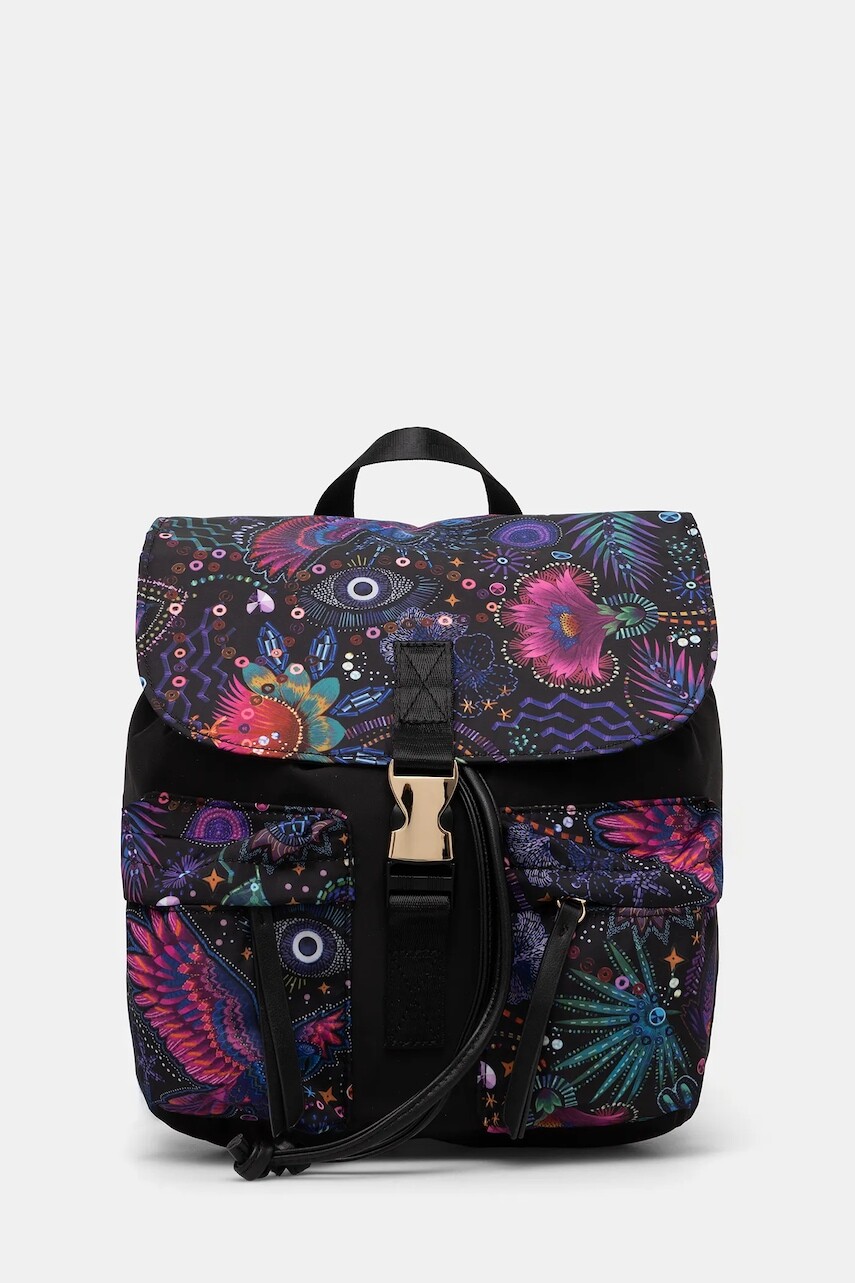 Cestovný ruksak Medicine čierna farba, malý, vzorovaná