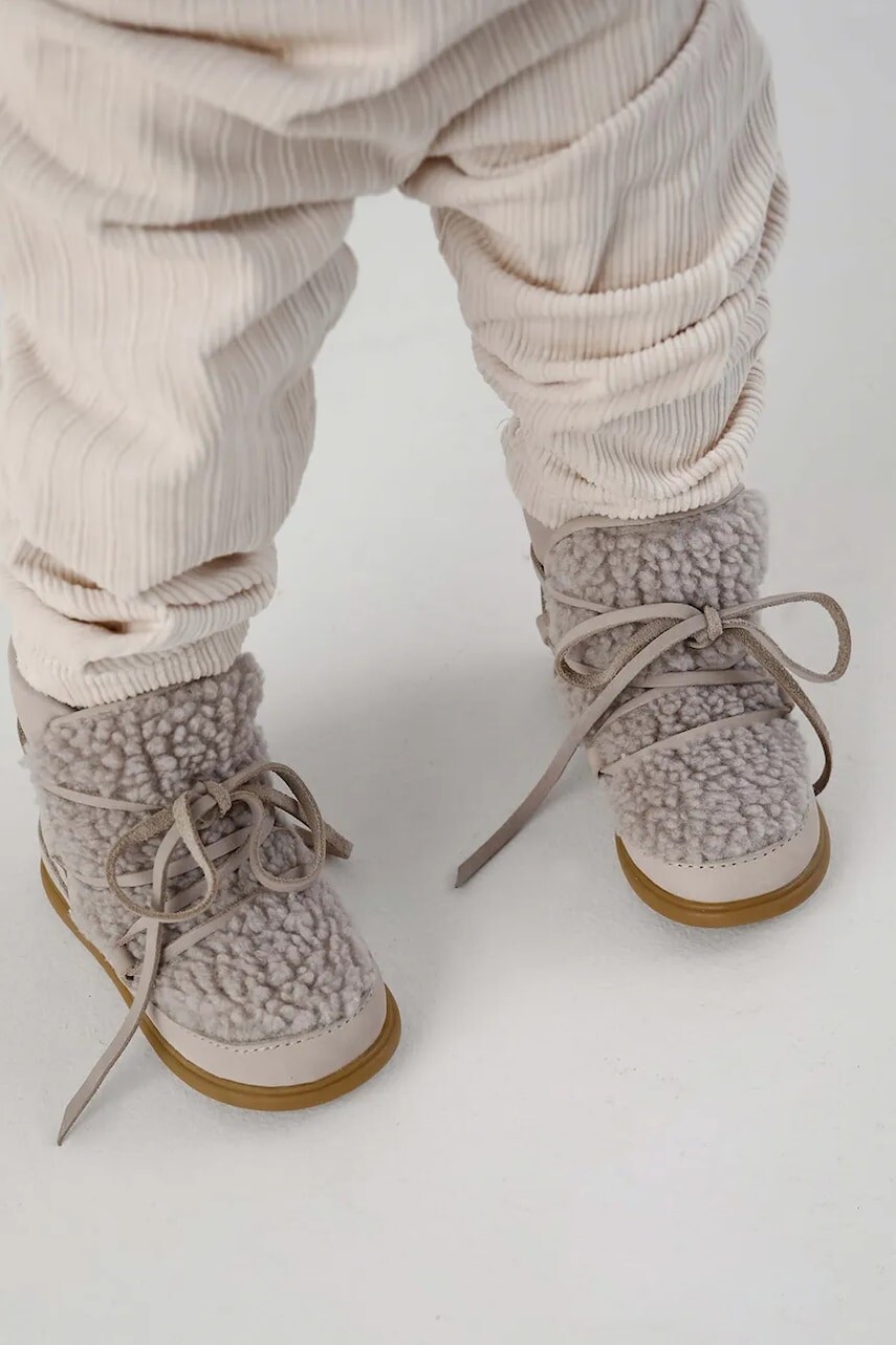 Detské kožené snehule Donsje Ceesa Shoes béžová farba, 1500300