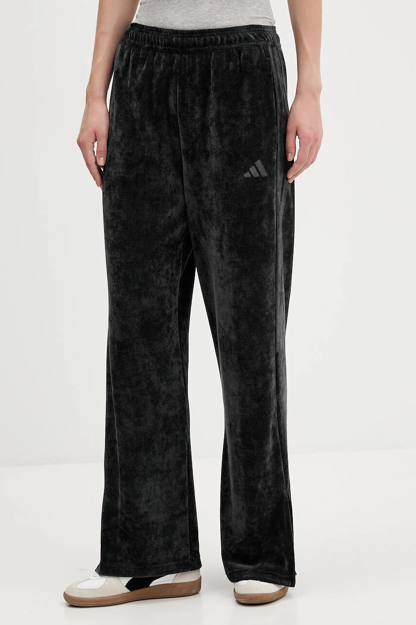 Velúrové tepláky adidas Tiro čierna farba, s potlačou, JM1805