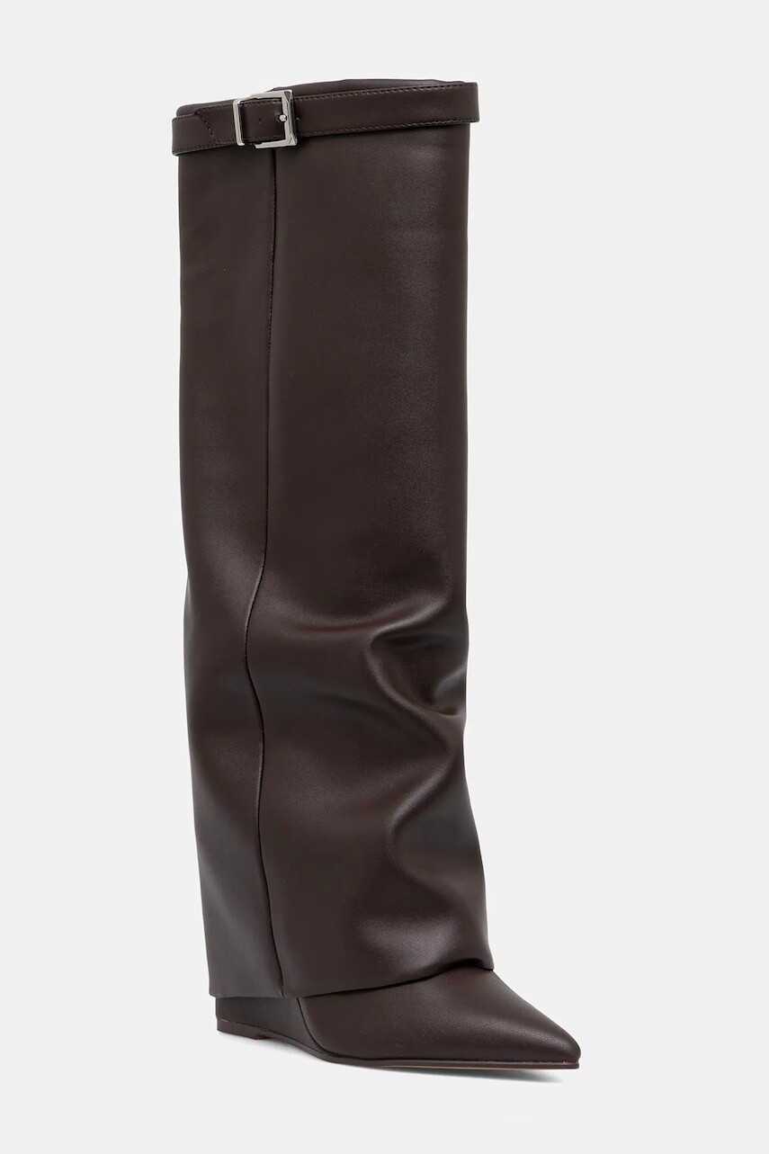 Vysoké čižmy Steve Madden Corenne hnedá farba, na kline, 11003418