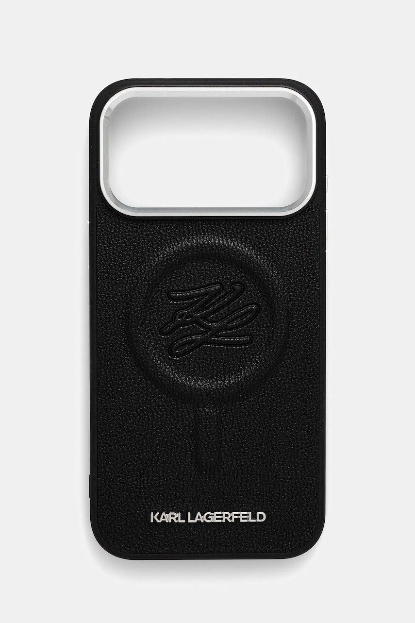 Puzdro na mobil Karl Lagerfeld iPhone 17 Pro Max čierna farba, KLHMP17XPGFKLRDK