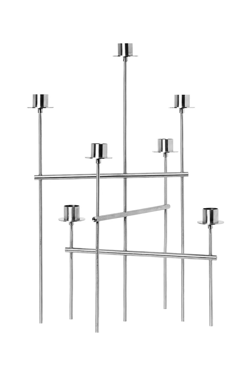 Dekoračný svietnik ferm LIVING 26 x 42 cm šedá farba