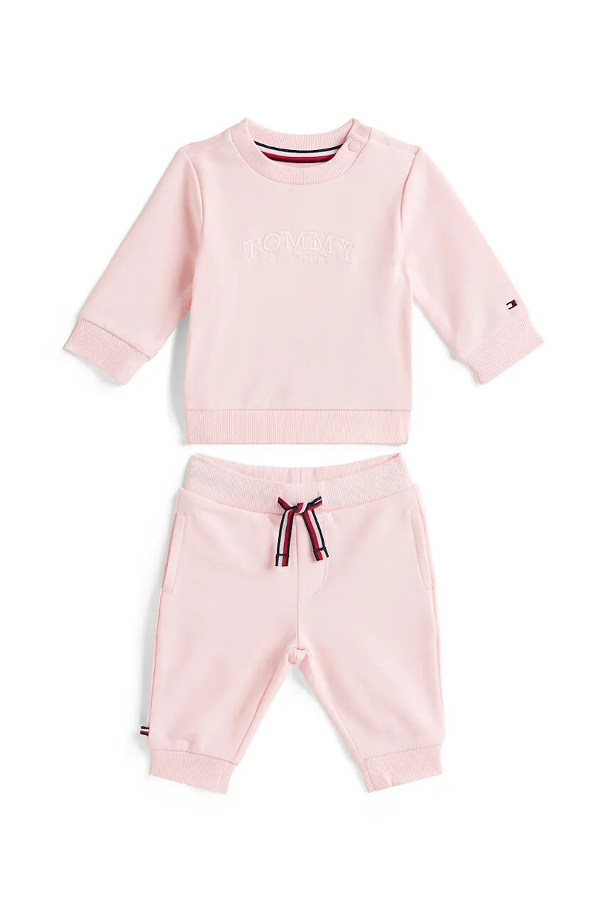 Tepláková súprava pre bábätká Tommy Hilfiger ružová farba, KN0KN02162
