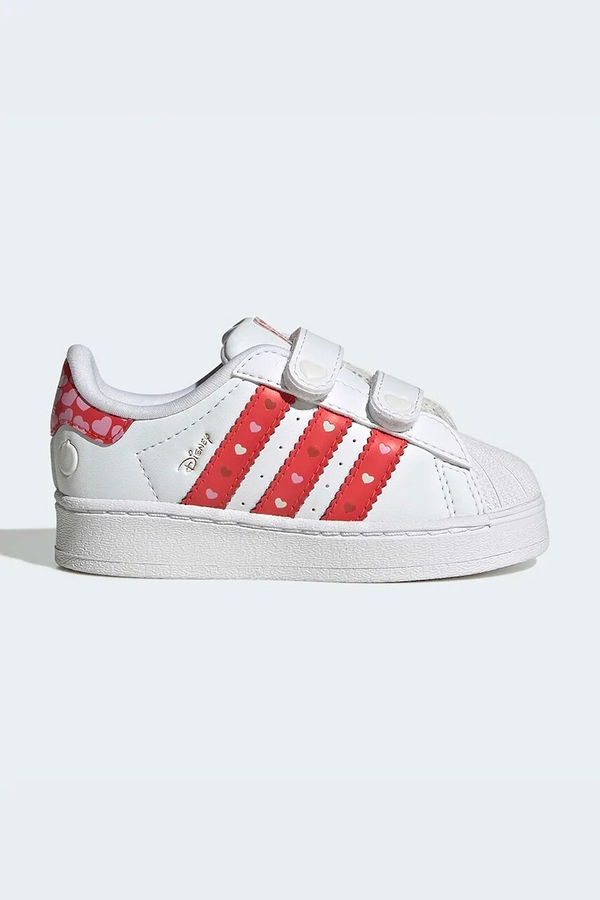 Detské semišové tenisky adidas Originals DISNEY SUPERSTAR LED LIGHTS biela farba, KK1294
