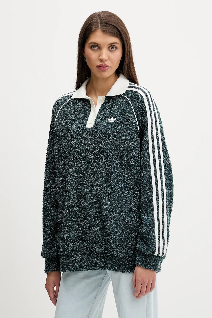 Mikina adidas Originals zelená farba, melanžová, KS7790