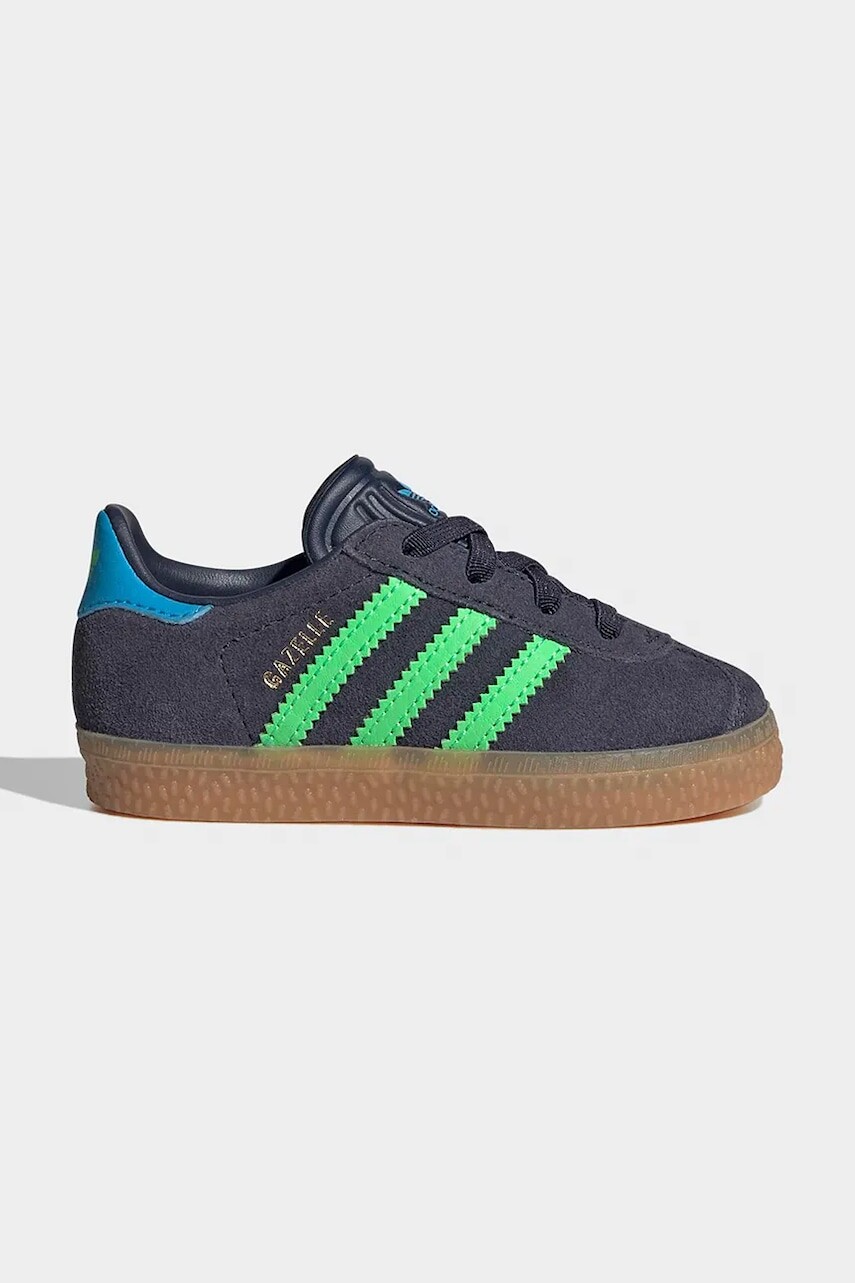 Detské semišové tenisky adidas Originals GAZELLE šedá farba, IH6476