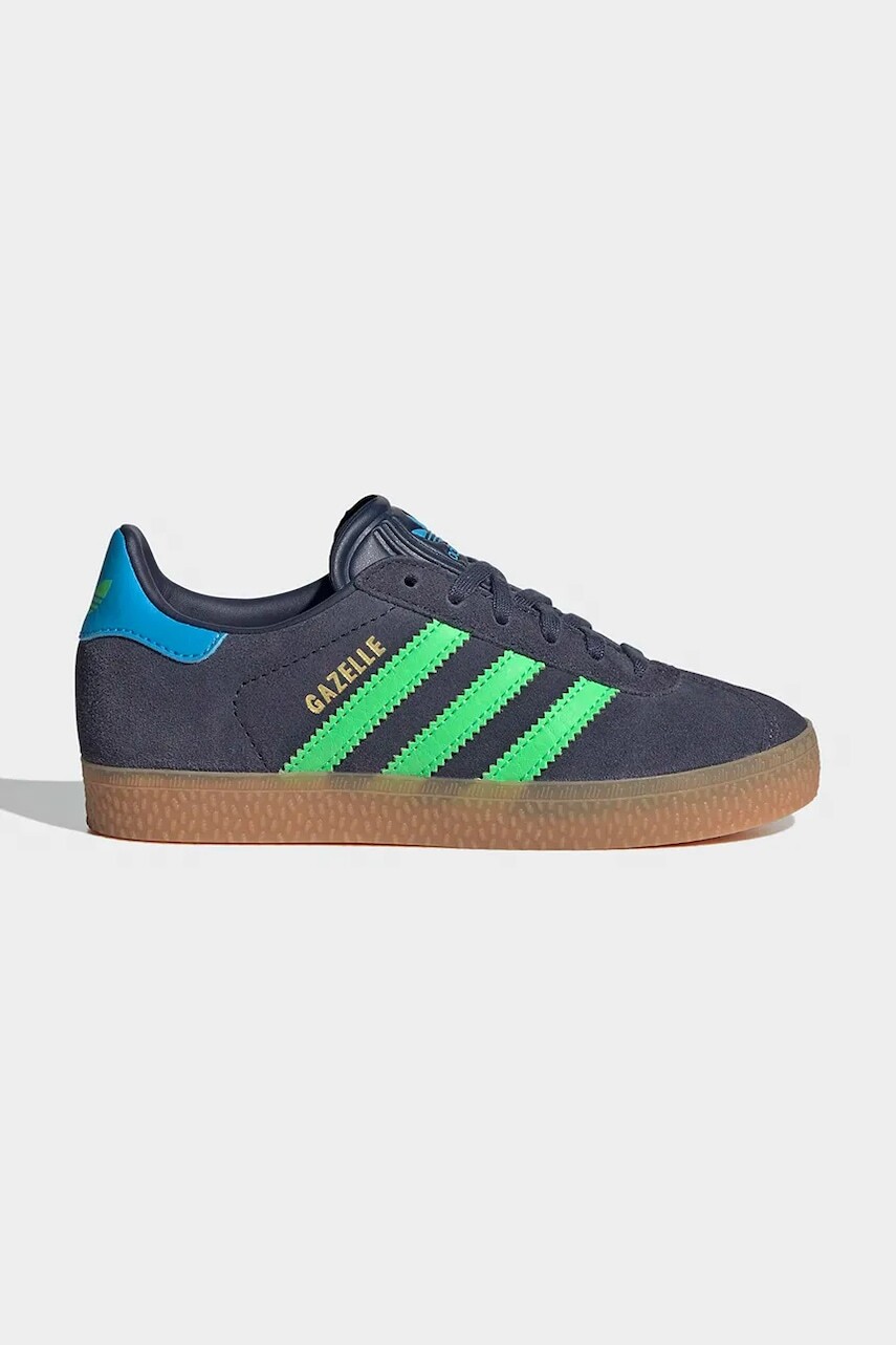 Detské semišové tenisky adidas Originals GAZELLE šedá farba, IH6471