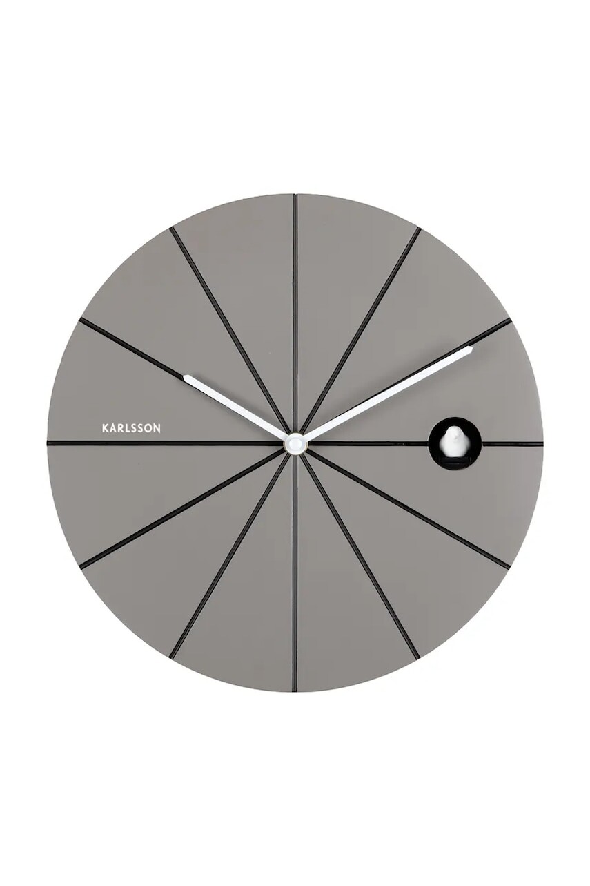 Nástenné hodiny s kukučkou Karlsson Destacado Cuckoo 28 cm šedá farba
