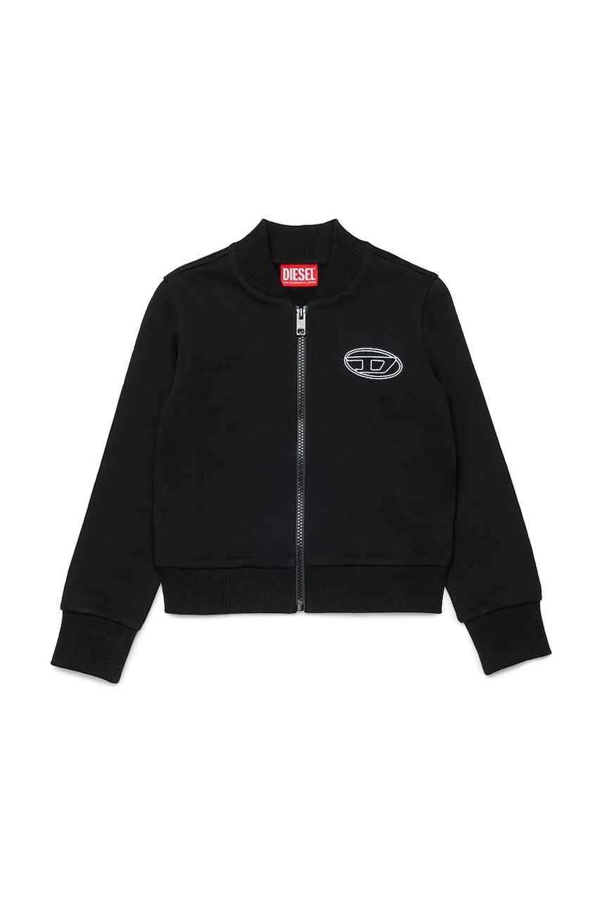 Detská bavlnená mikina Diesel SKIPPY SWEAT-SHIRT čierna farba, jednofarebná, J02620