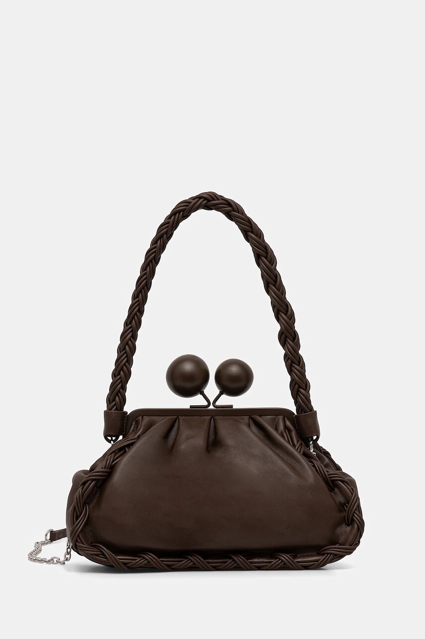 Kožená kabelka Weekend Max Mara ALECITO hnedá farba, 2615511144600