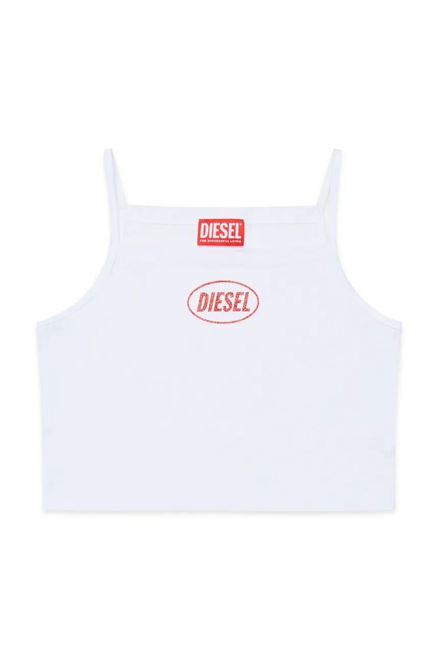 Detský bavlnený top Diesel TEDIM T-SHIRT biela farba, J02584