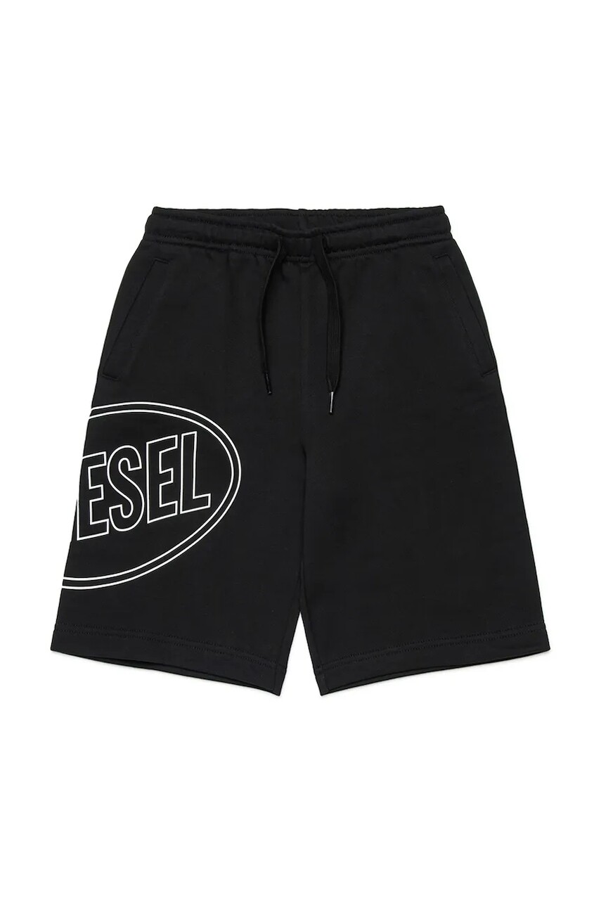 Detské bavlnené šortky Diesel PCIRCLE SHORT SHORTS čierna farba, J02676
