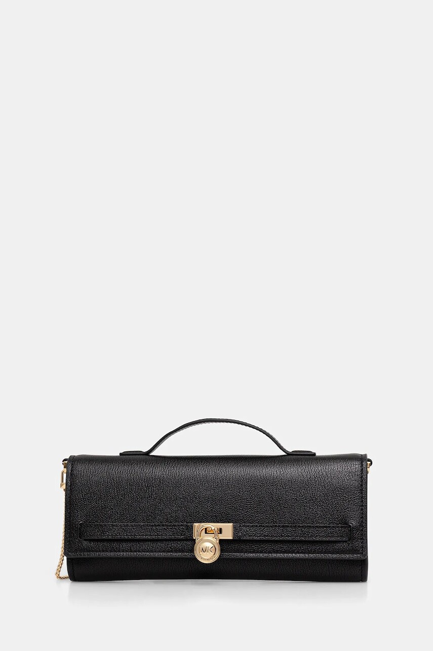 Kožená listová kabelka MICHAEL Michael Kors čierna farba, 30F5GHMC8L