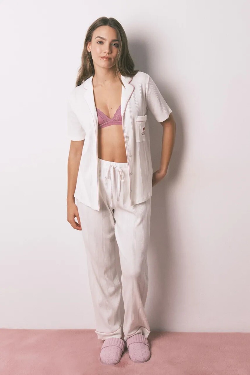 Bavlnená pyžamová súprava women'secret béžová farba, 3132250