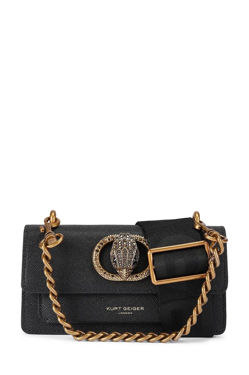 Kožená kabelka Kurt Geiger London Chelsea čierna farba, 5266700109