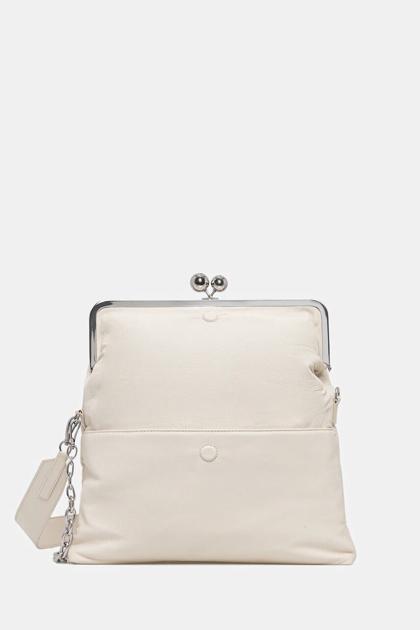 Kožená kabelka Weekend Max Mara ASLALOM béžová farba, 2615511184600