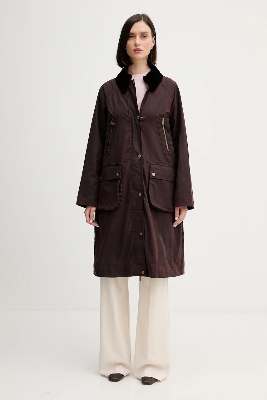 Bunda Hoss Intropia bordová farba, prechodná, oversize, 5452470