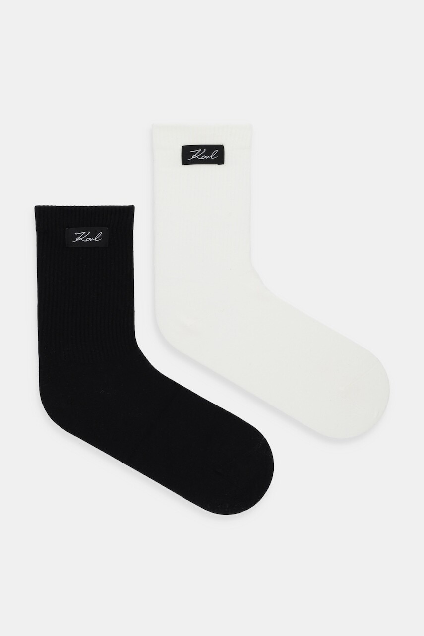Ponožky Karl Lagerfeld K/SIGNATURE 2-pak čierna farba, B1W47036