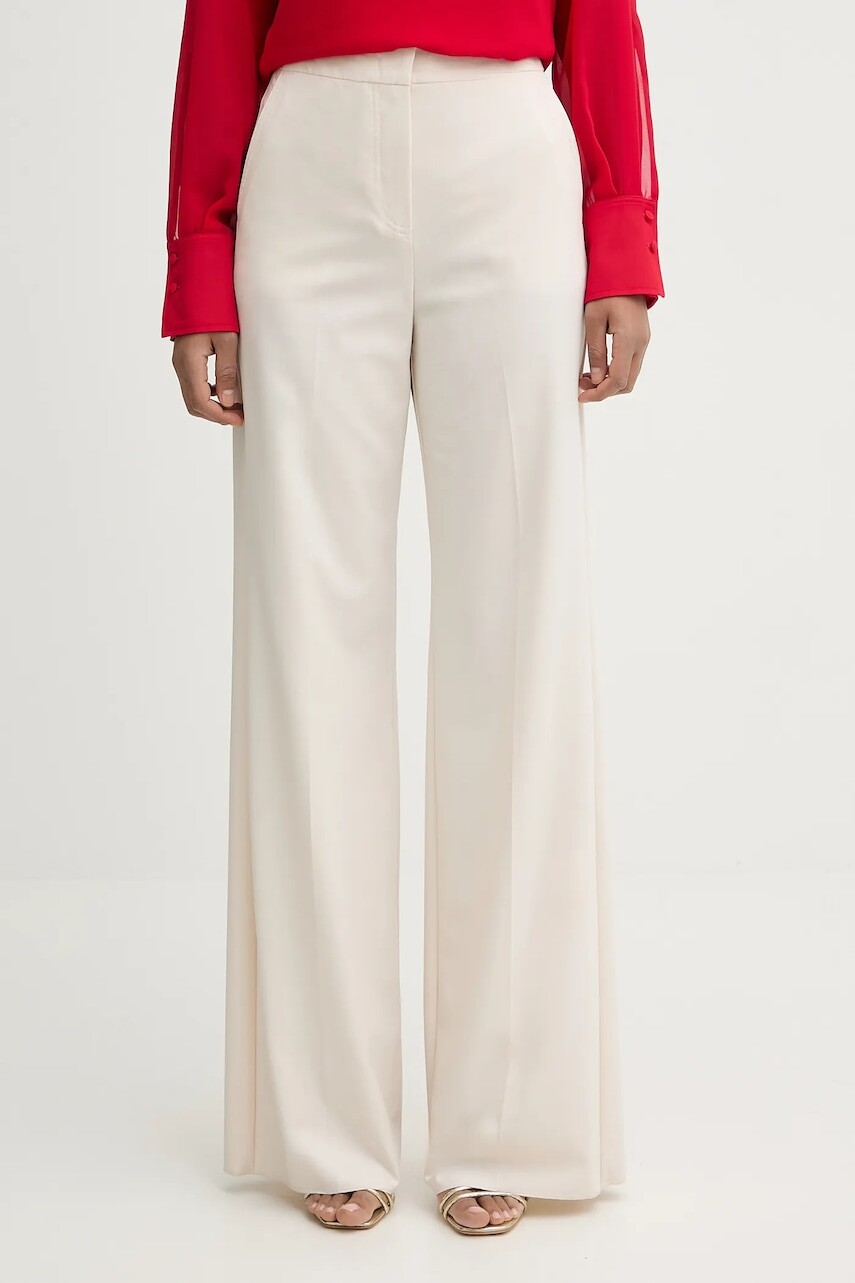 Nohavice Marella SEQUOIA béžová farba, rovný strih, vysoký pás, 2613131211200