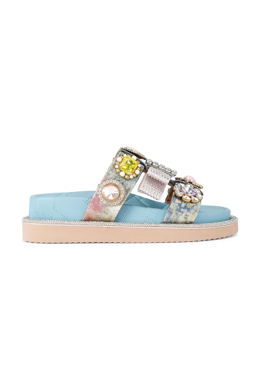 Šľapky Kurt Geiger London Ornate Orson strieborná farba, na platforme, 5392199609