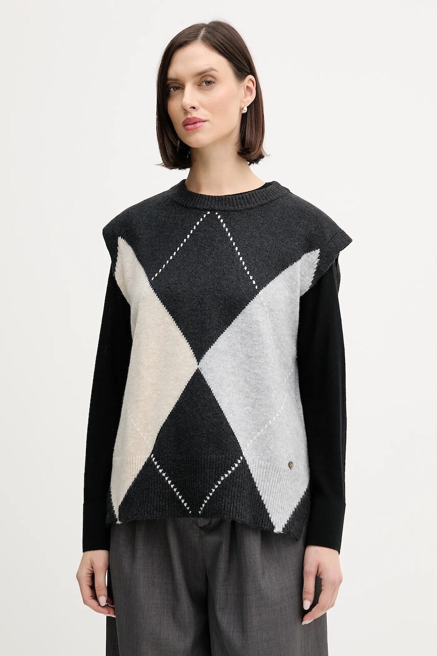 Vesta s prímesou vlny Pedro del Hierro šedá farba, 5502018