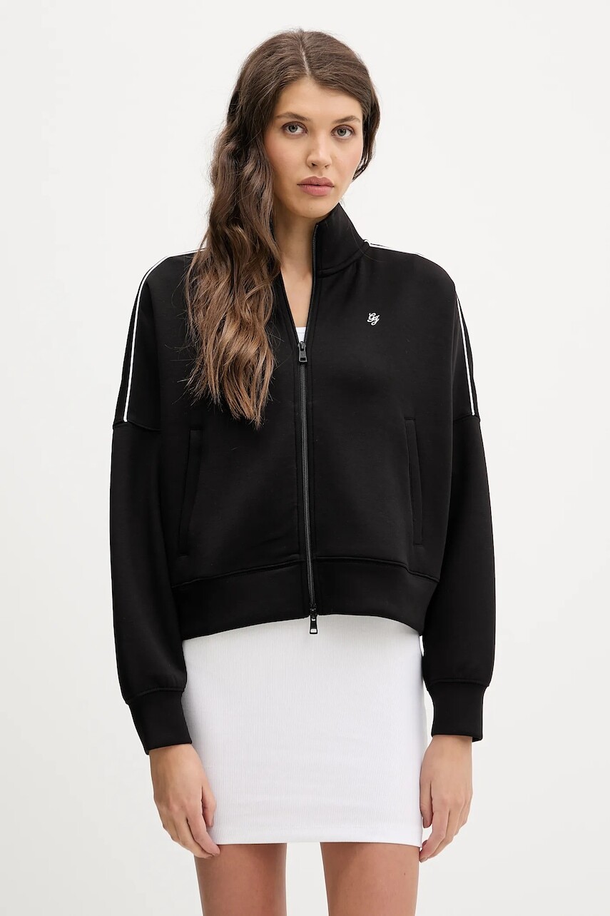 Mikina Guess Jeans čierna farba, jednofarebná, W6RQ10 KD122