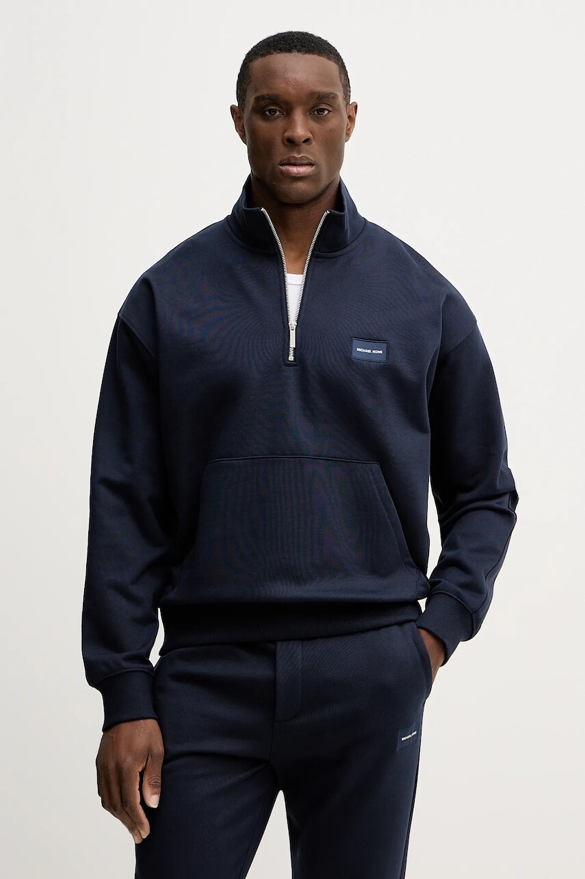 Bavlnená mikina Michael Kors tmavomodrá farba, jednofarebná, CR652T8HC4