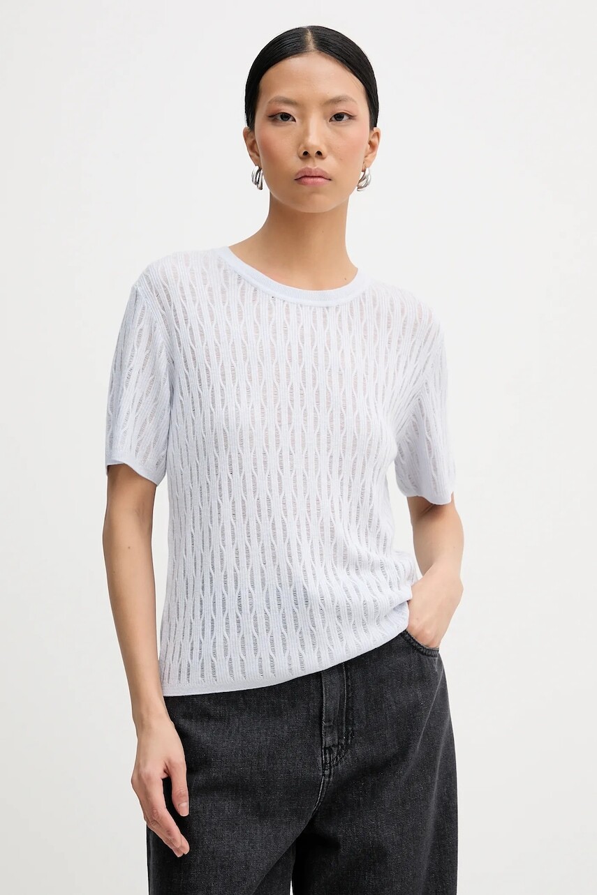 Sveter s prímesou vlny Patrizia Pepe modrá farba, ľahký, 8K0377 K307