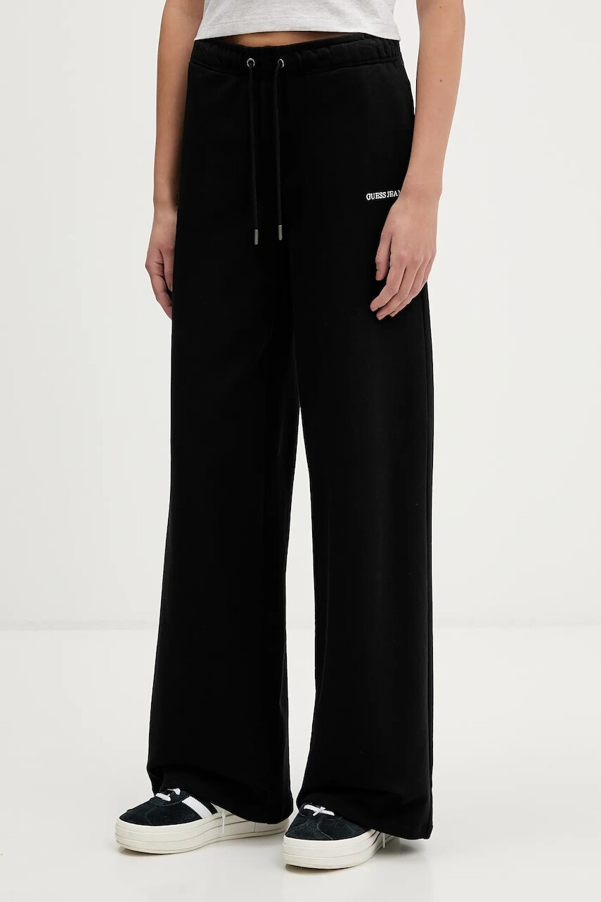 Bavlnené tepláky Guess Jeans čierna farba, jednofarebné, W6RB52 K68I4