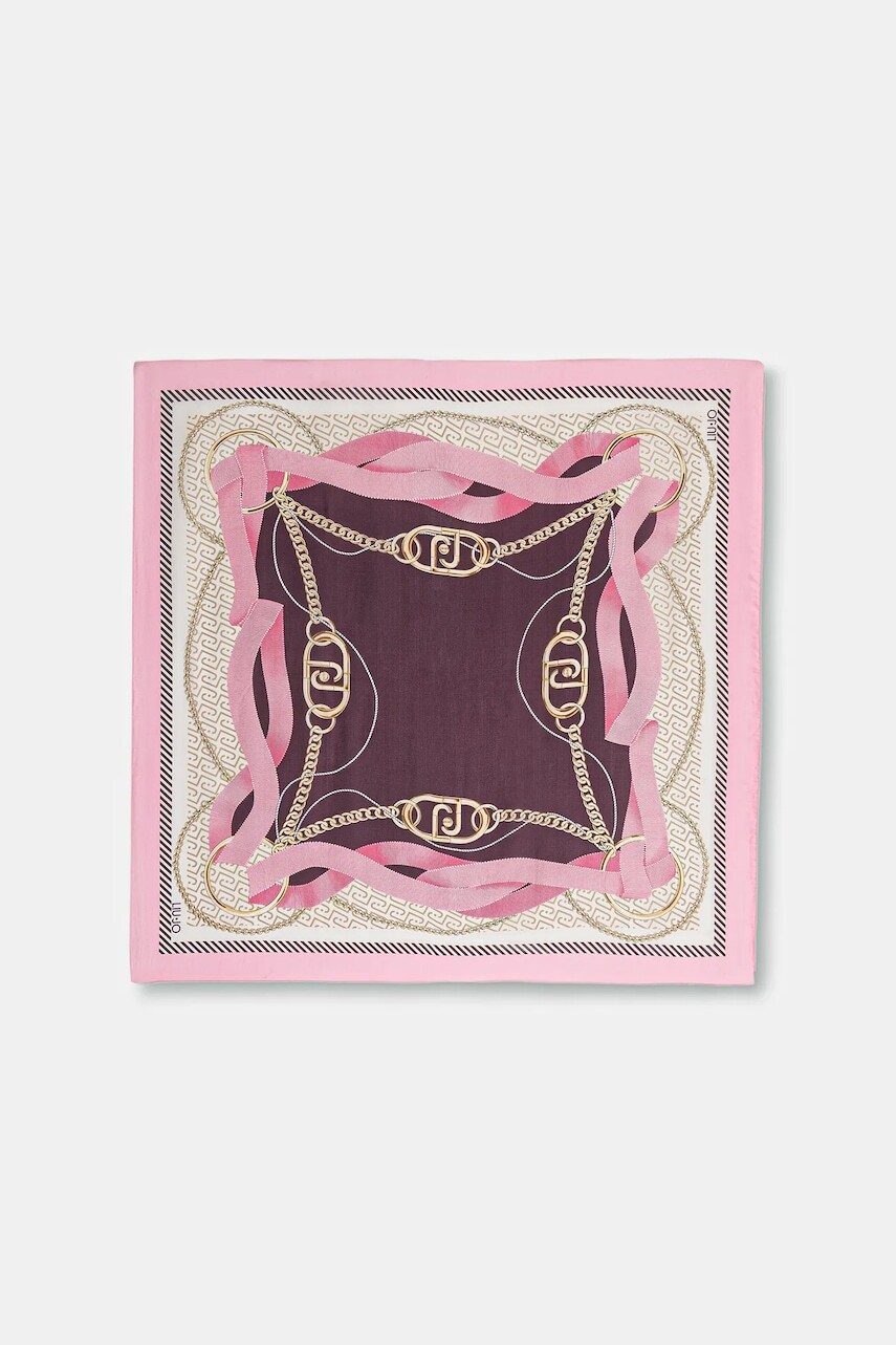 Šatka Liu Jo ružová farba, vzorovaná, 2A6055 T2745