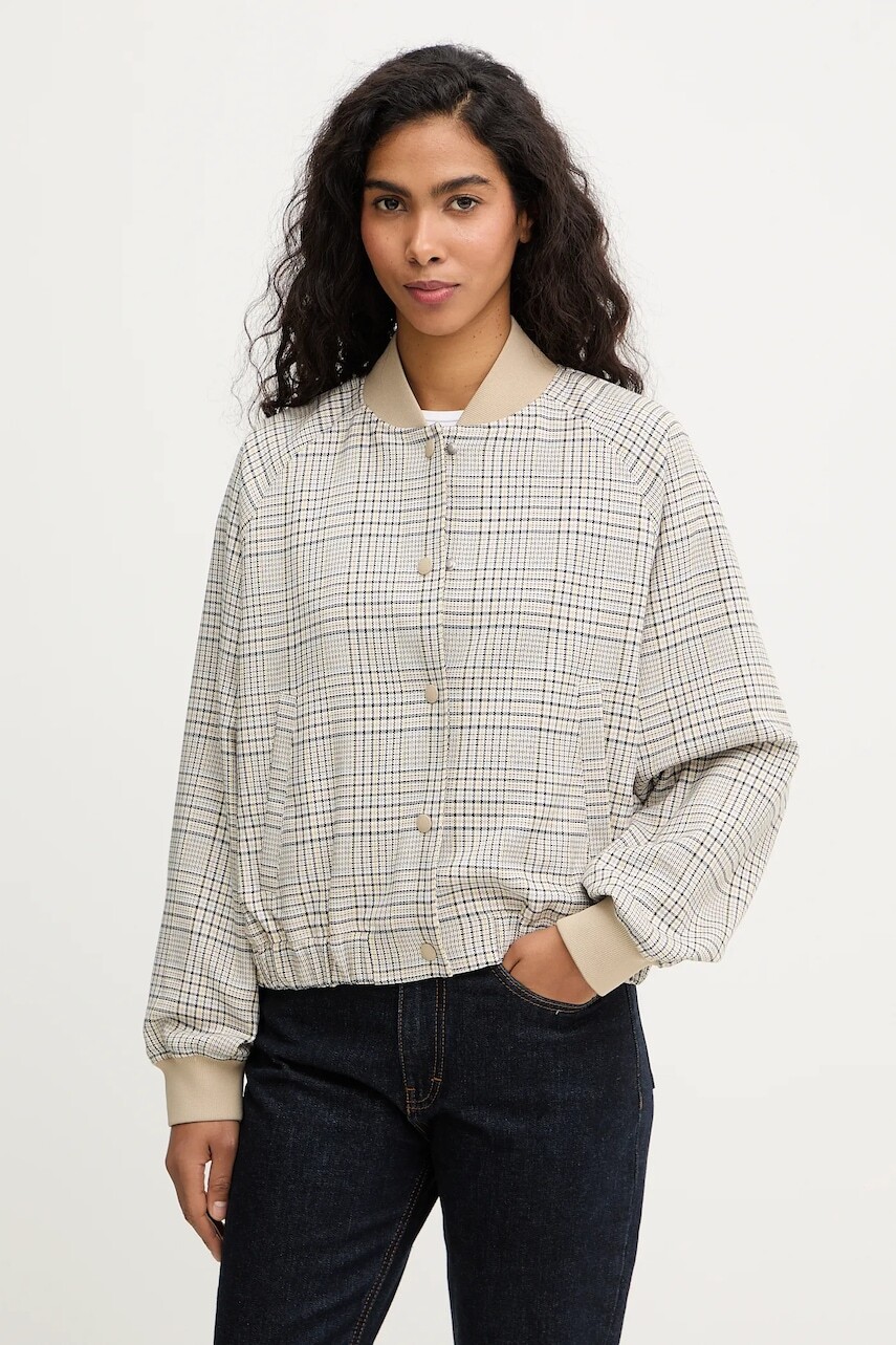 Bunda Marc O'Polo béžová farba, prechodná, oversize, 5000007540