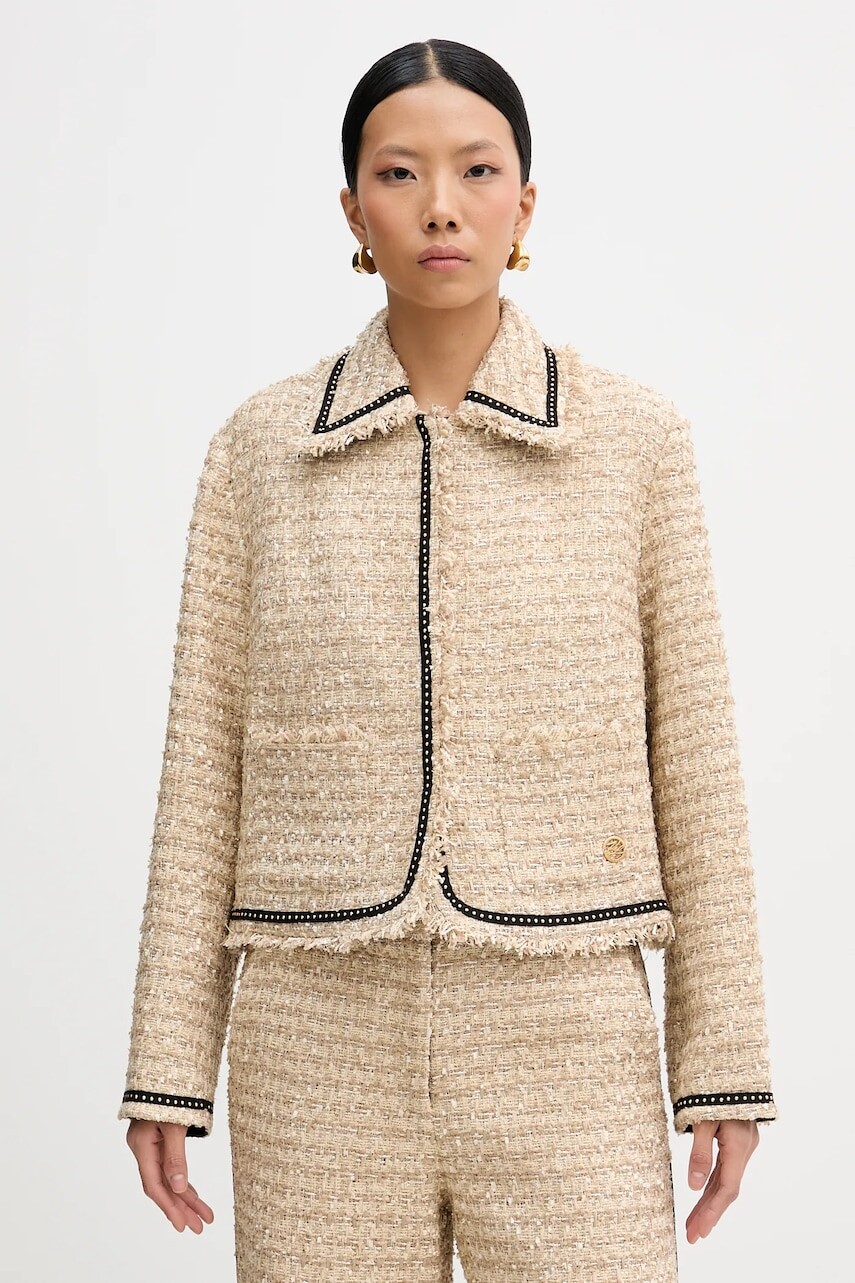 Sako Karl Lagerfeld béžová farba, jednoradové, melanžové, B1W14004