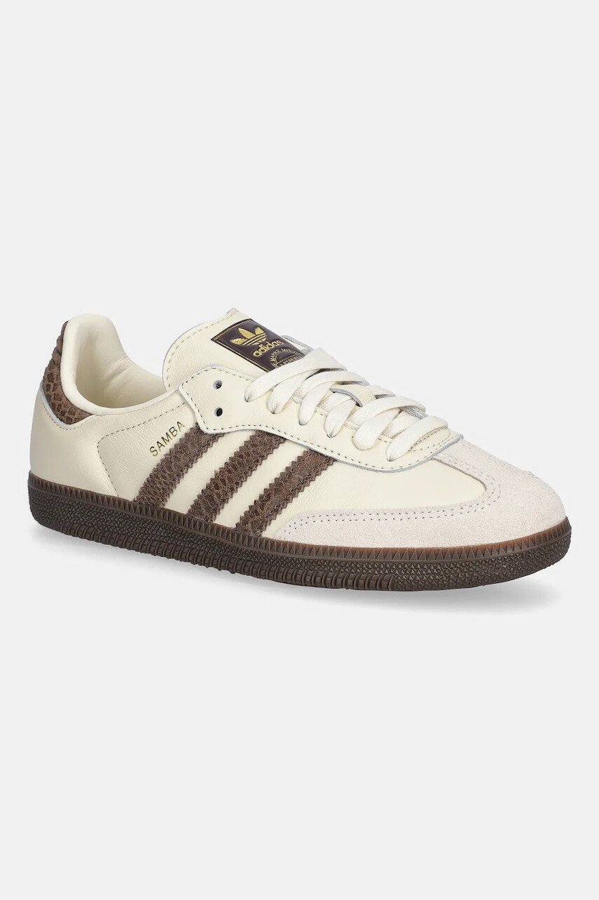 Kožené tenisky adidas Originals Samba Og béžová farba, IH3980