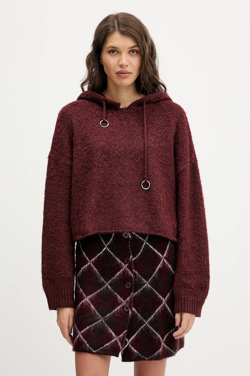 Sveter The Ragged Priest bordová farba, hrejivý, RPAW251082KW