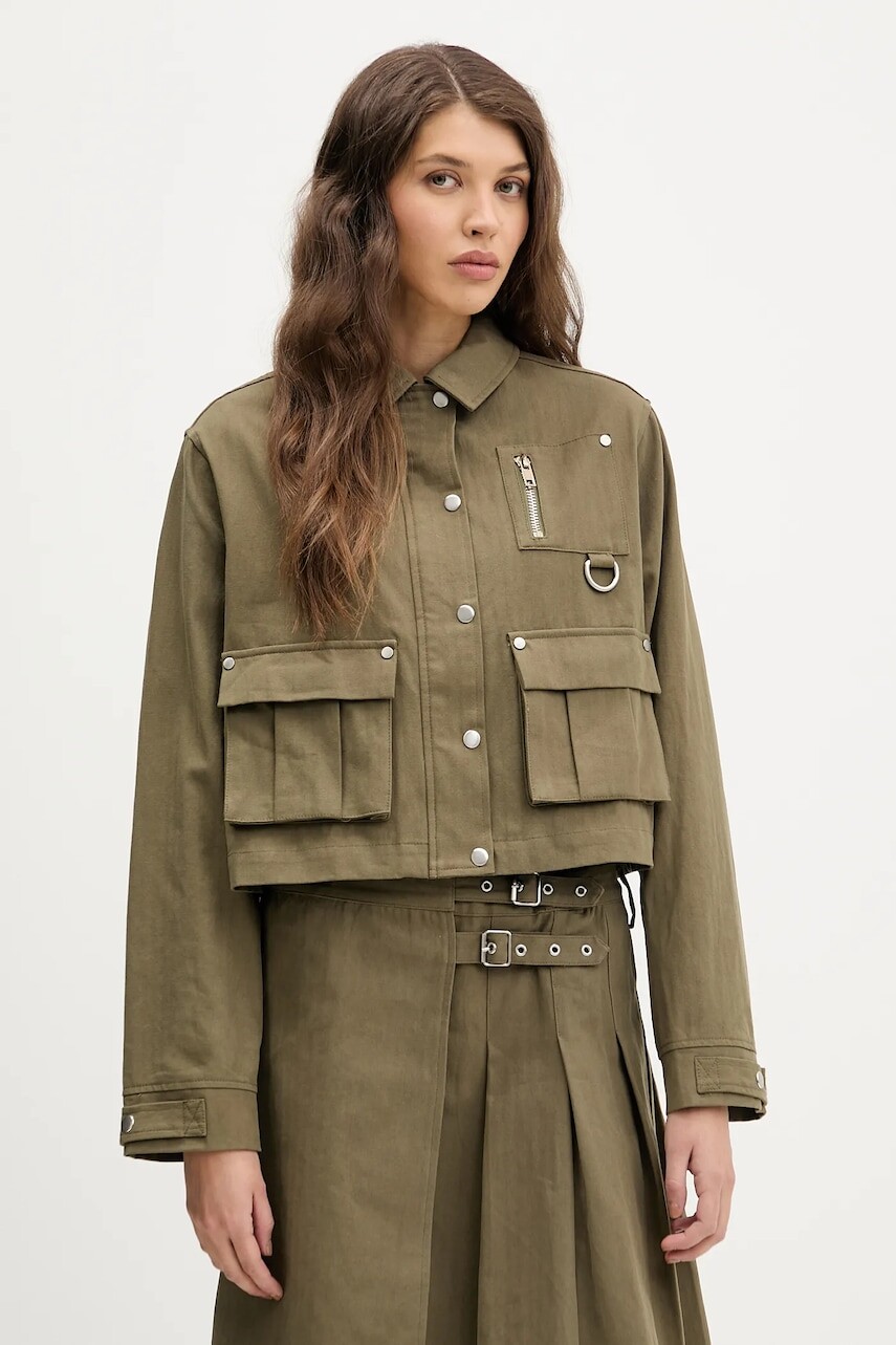 Bunda The Ragged Priest zelená farba, prechodná, oversize, RPAW251031OW