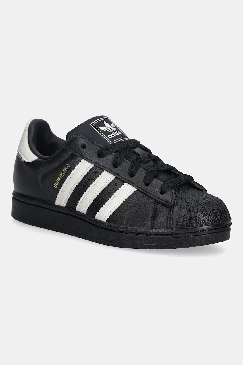 Kožené tenisky adidas Originals Superstar II čierna farba, KI3574