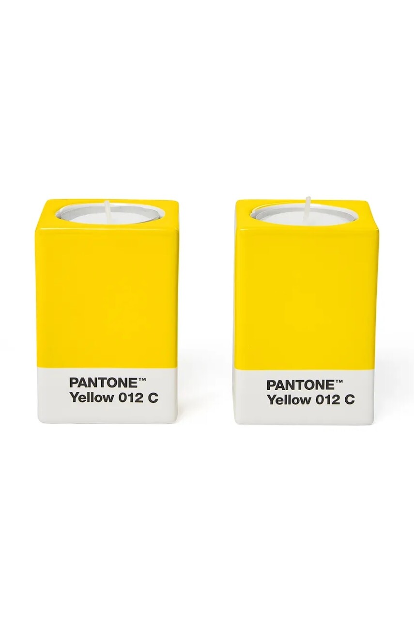 Dekoračný svietnik Pantone 7,8 x 5,5 cm 2-pak žltá farba