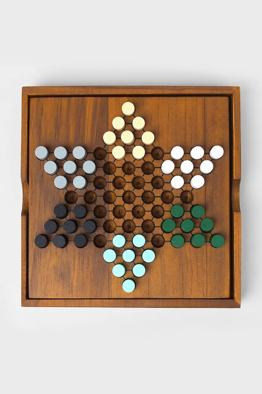 Spoločenská hra - človeče, nehnevaj sa! Luckies of London Chinese Checkers 14 x 26 cm hnedá farba