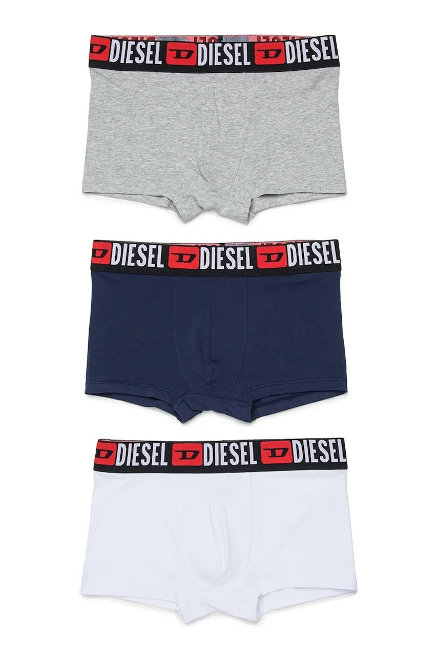 Detské bavlnené boxerky Diesel UM-UGERDTRIPACK-DE UND SHORT 3-pak šedá farba, J02692