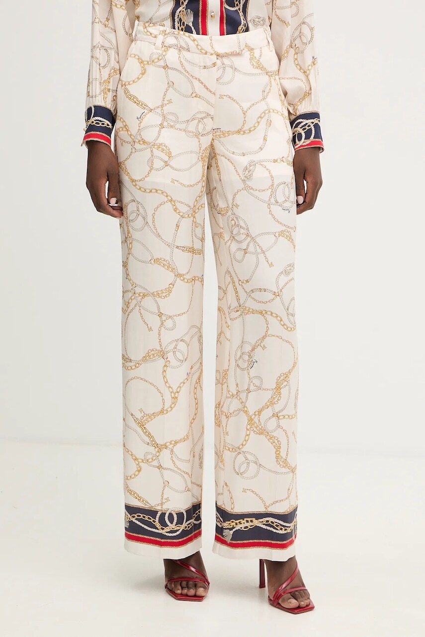 Nohavice Marciano by Guess AMANDA béžová farba, rovný strih, vysoký pás, 6RGB11 7439A