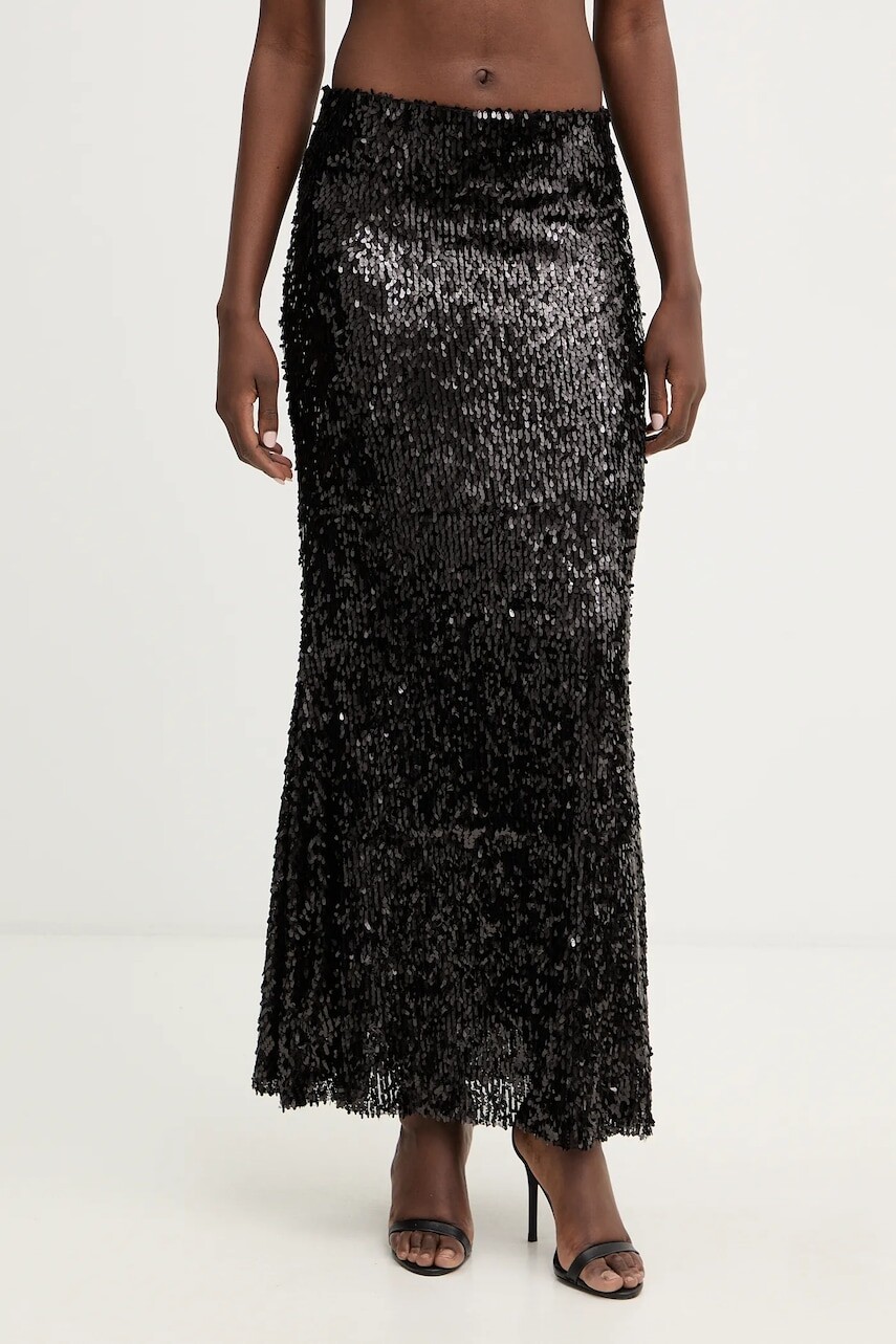 Sukňa Haveone čierna farba, maxi, áčkový strih, GMA-P120