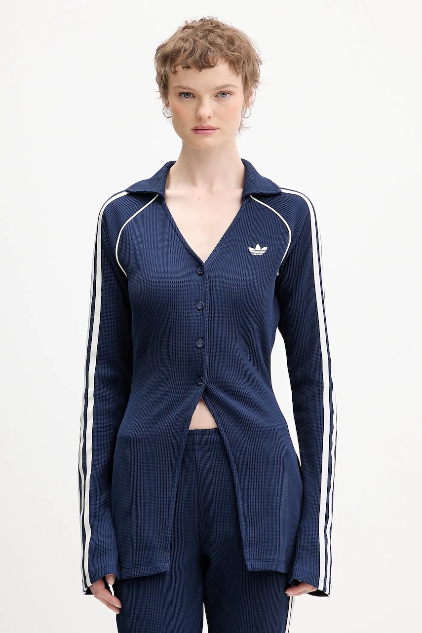 Košeľa adidas Originals tmavomodrá farba, regular, s klasickým golierom, KS7811